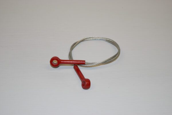 A red handle and wire are on the floor.