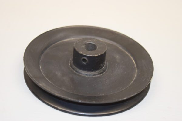 A black plastic disc with a hole in the middle.
