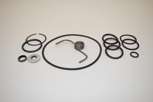 A set of parts for the repair of an air compressor.