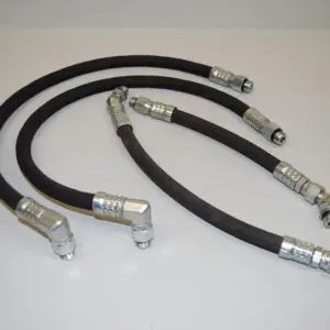 A set of three hoses are connected to each other.