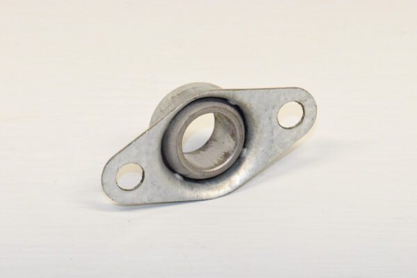 A metal bearing with two holes on the side.