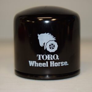 A black oil filter with the word toro wheel horse written on it.