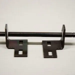 A black metal object with two pieces of steel.