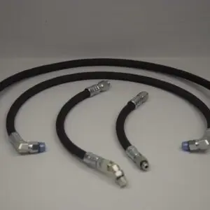A set of three hoses with an air hose connected to the ends.